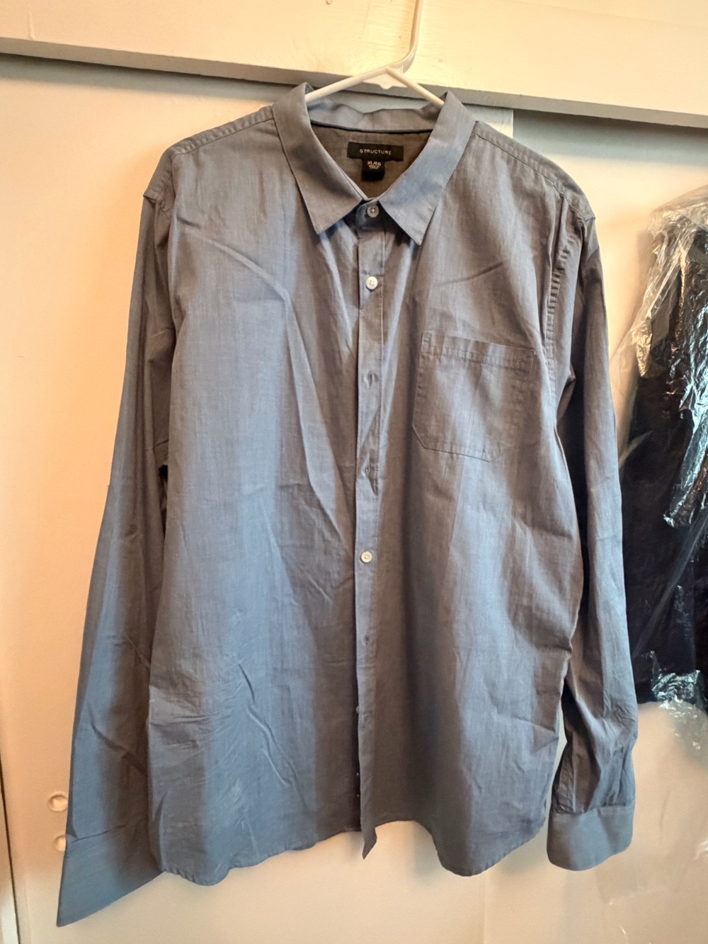 Structure Blue gray Button-Down Dress Shirt